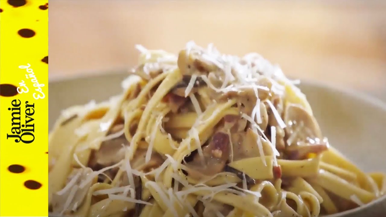 Carbonara de champiñones | Jamie Oliver En Español