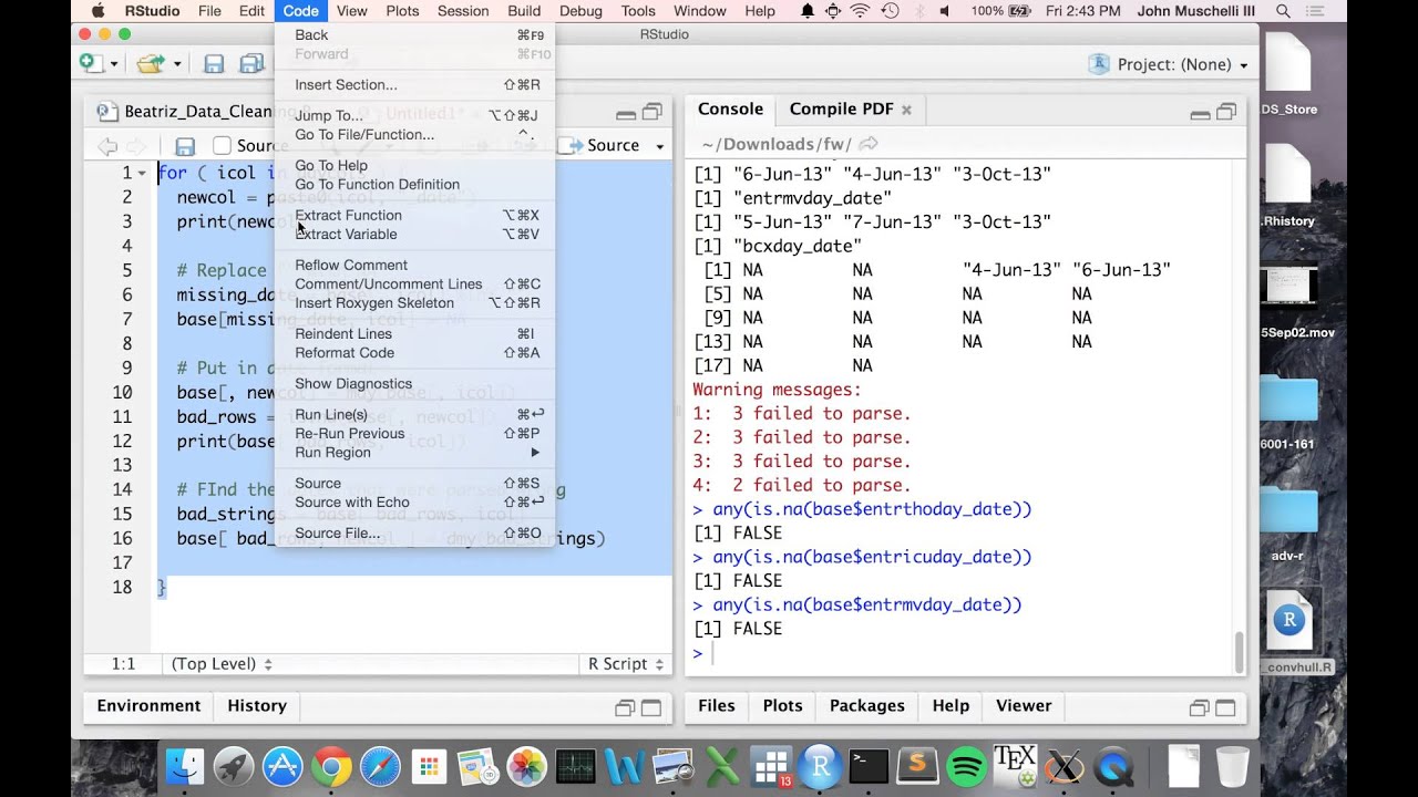 Introduction to R Data Analysis: Data Cleaning