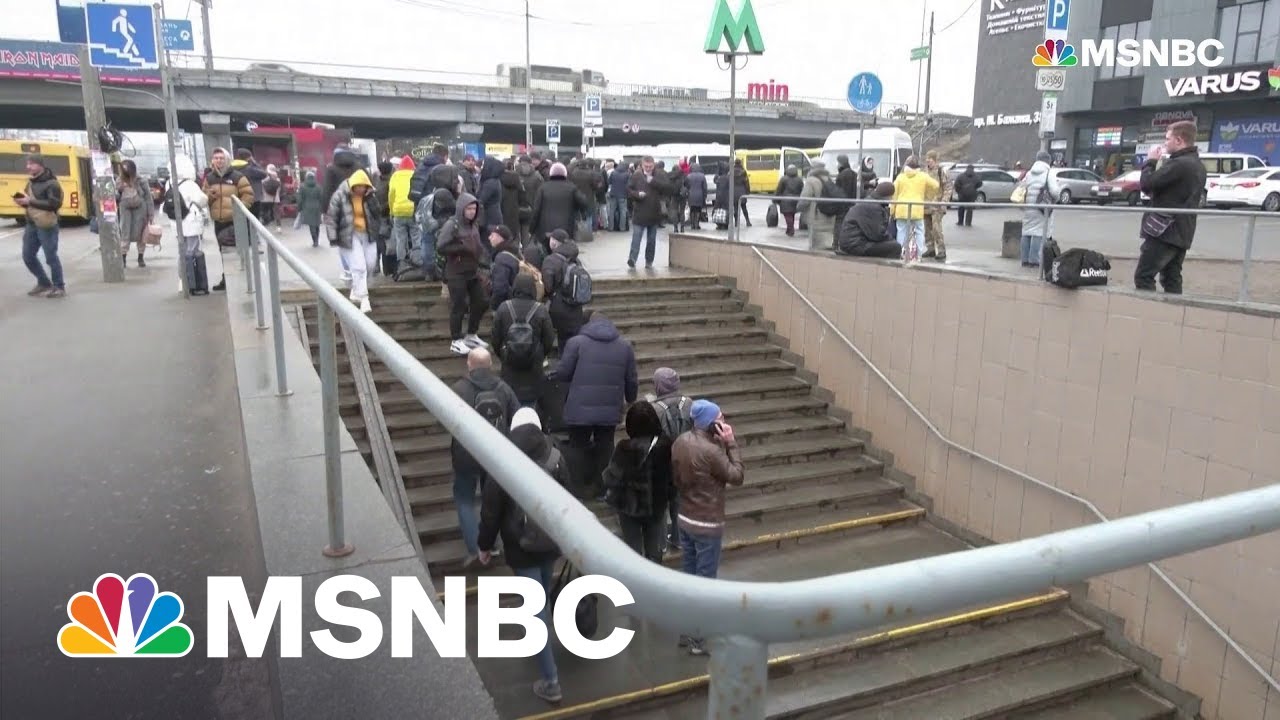 Ukrainian Citizens In Kharkiv Take Shelter In Subway Station