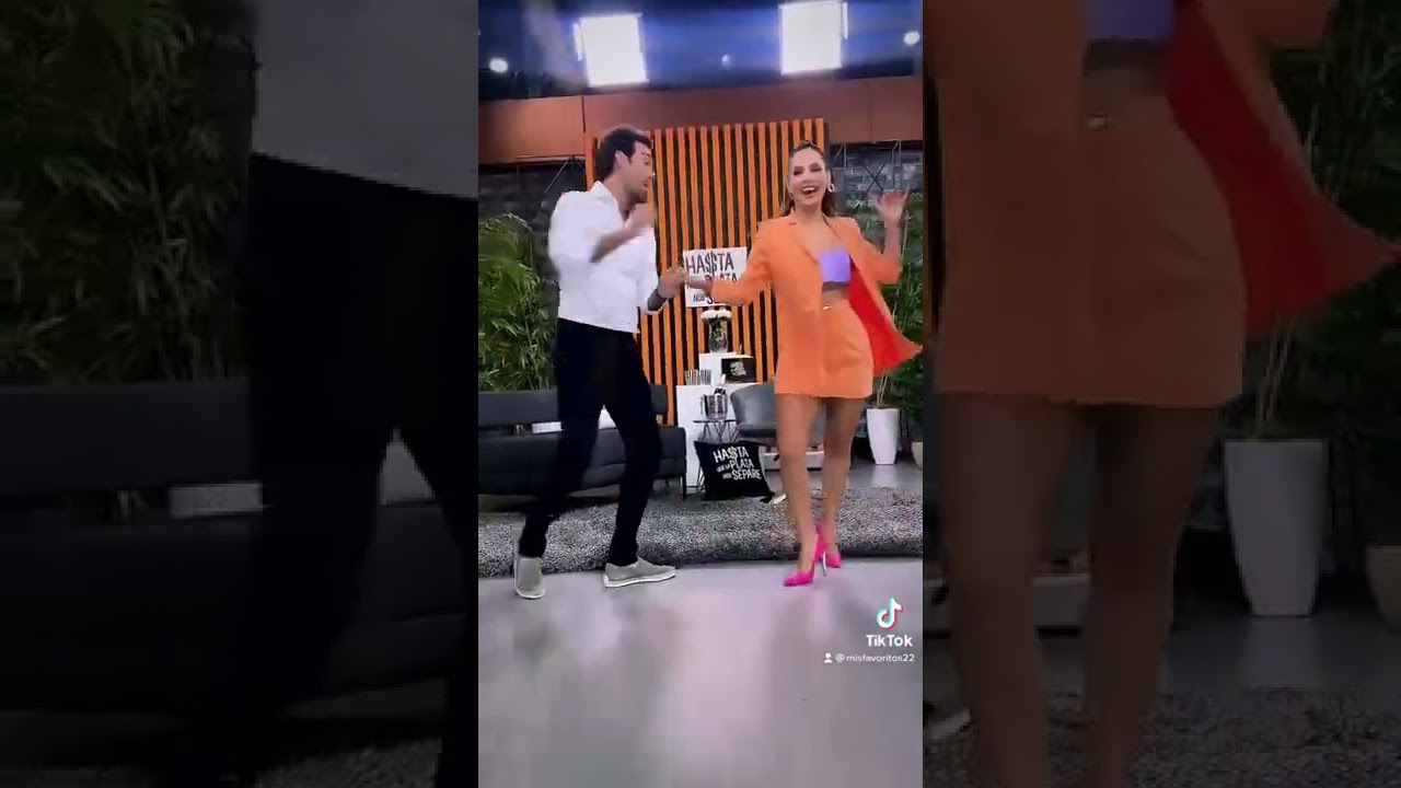 Carmen Villalobos y Sebastian Mart&iacute;nez bailando en hasta que la play nos separe 2022