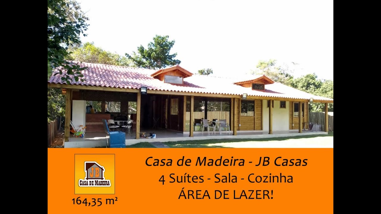 Casa de Madeira com 4 Su&iacute;tes | Pinus Tratado em Autoclave com 164,35 m&sup2; | Fund&atilde;o ES