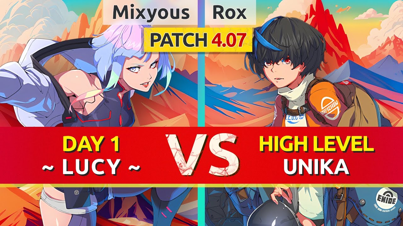 GGST ▰ Mixyous (Day 1 Lucy) vs Rox (Unika). High Level Gameplay