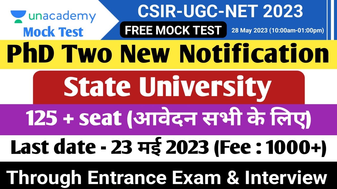 PhD Two New Application Form 2023 | State University | PhD Admission 2023