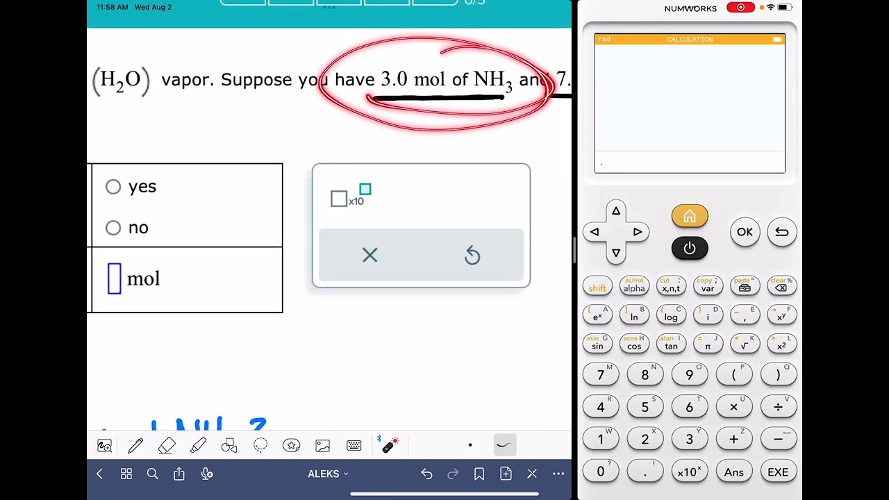 ALEKS: Solving moles-to-moles limiting reactant problems
