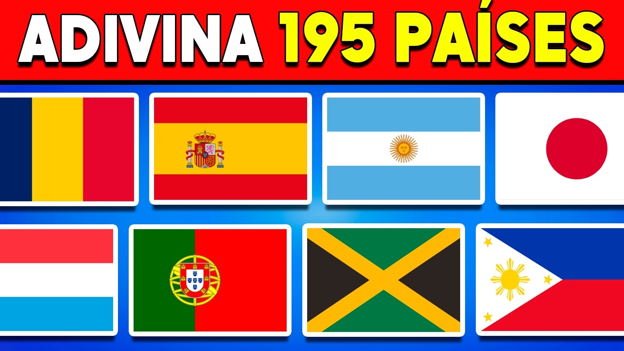 Adivina TODAS las BANDERAS del Mundo (195 Países) 🌎🚩 | Quiz de Geografía