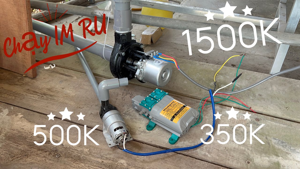 Review Máy Bơm 12V không chổi than MITSUBA chạy không tiếng ồn, điều chỉnh đc tốc độ chạy. QUÁ ÊM