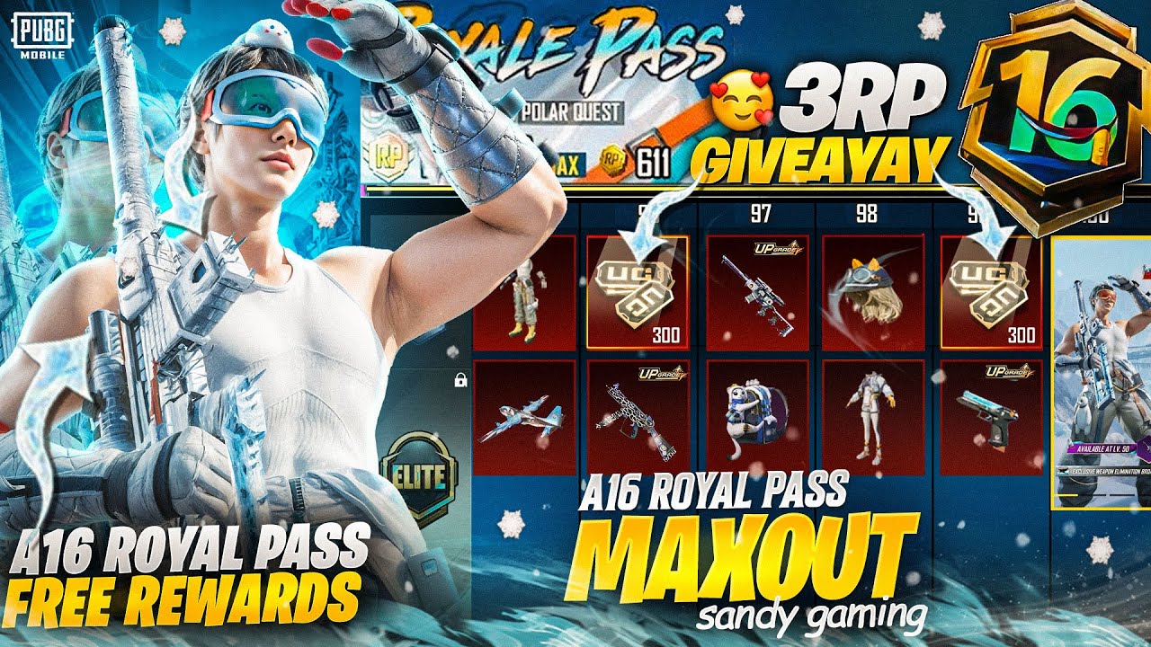 OMG! A16 Royal Pass Maxout | 1&ndash;100 RP + Glacier VSS | 3 RP Giveaway | BGMI & PUBG MOBILE