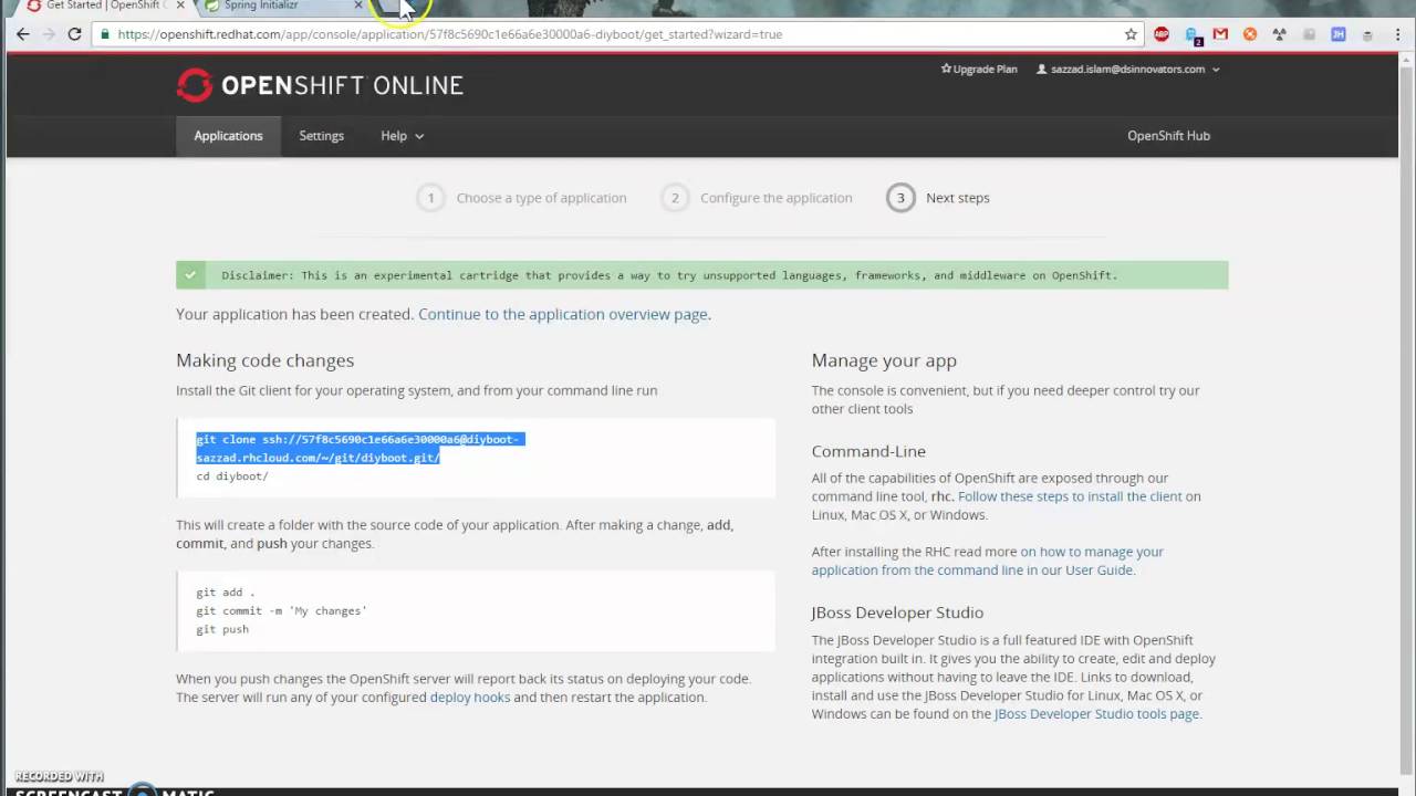 Deploy spring boot application on Openshift