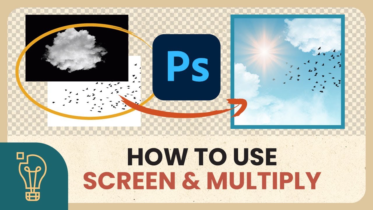How to Use Screen & Multiply Blend Modes (Creating a Sky!) - Adobe Photoshop Tutorial
