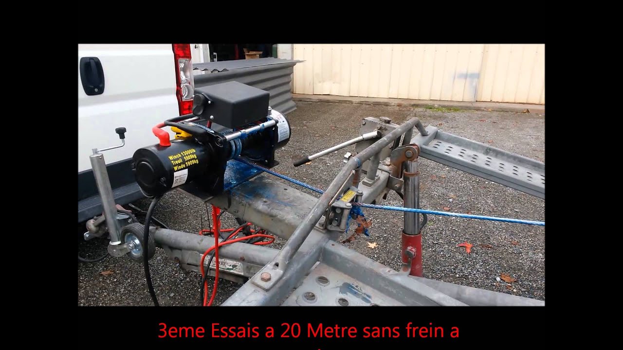 Test Treuil  6 Tonnes Sur Remorque Porte voiture Tracter Golf 3