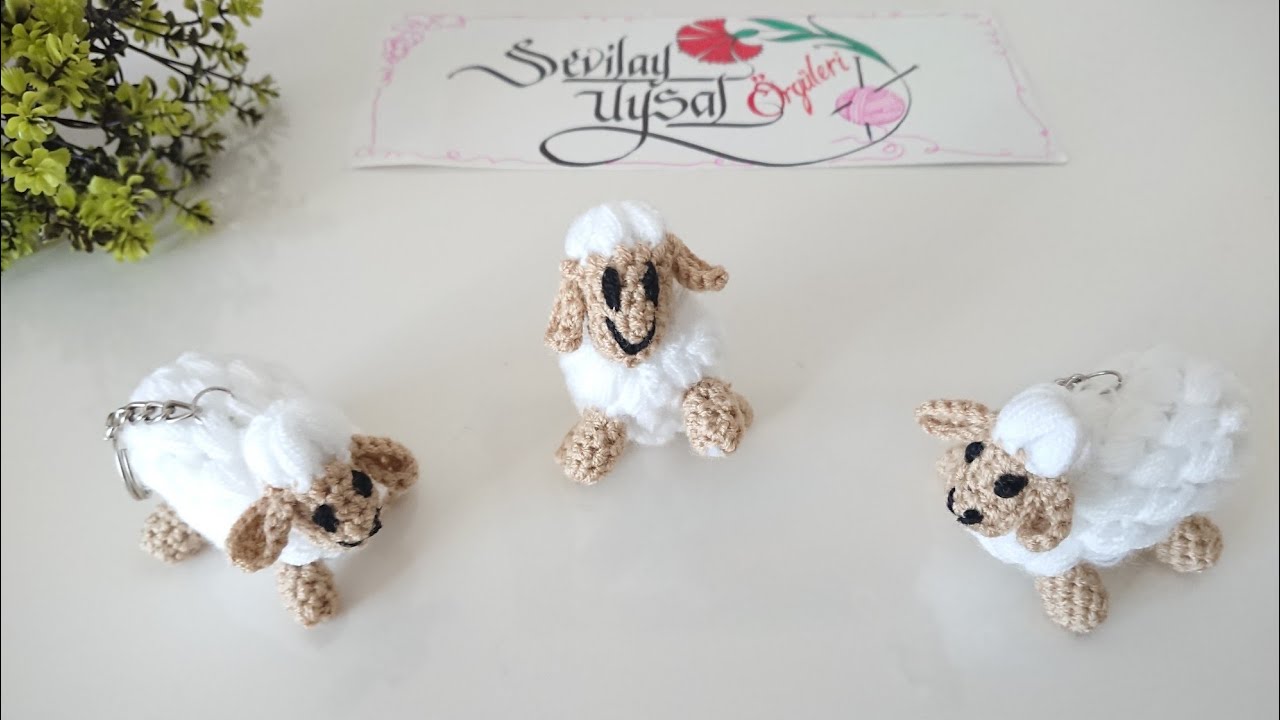 TIĞ İŞİ KUZU ANAHTARLIK YAPIMI/AMİGURUMİ /ÖRGÜ ANAHTARLIK @sevilay uysal örgüleri ​ 🐑 🐑 🐑 🐑