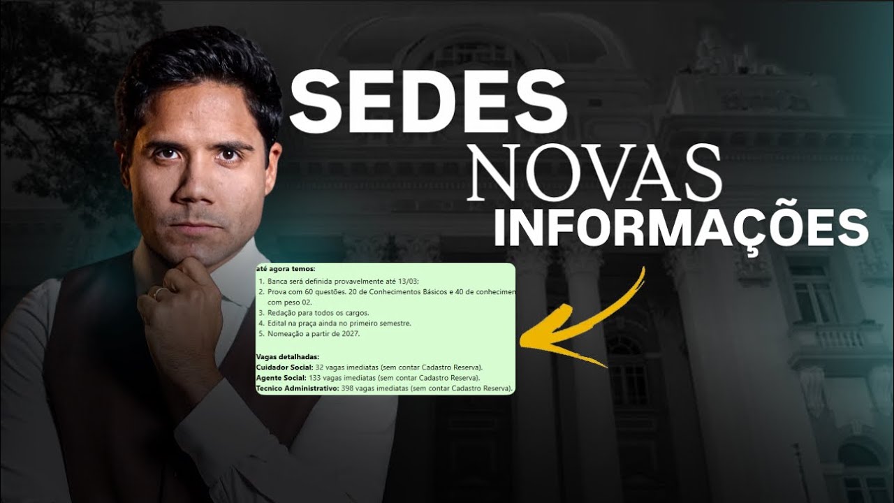 Concurso SEDES DF: data da banca, estrutura da objetiva, discursiva, data do edita, nomeações