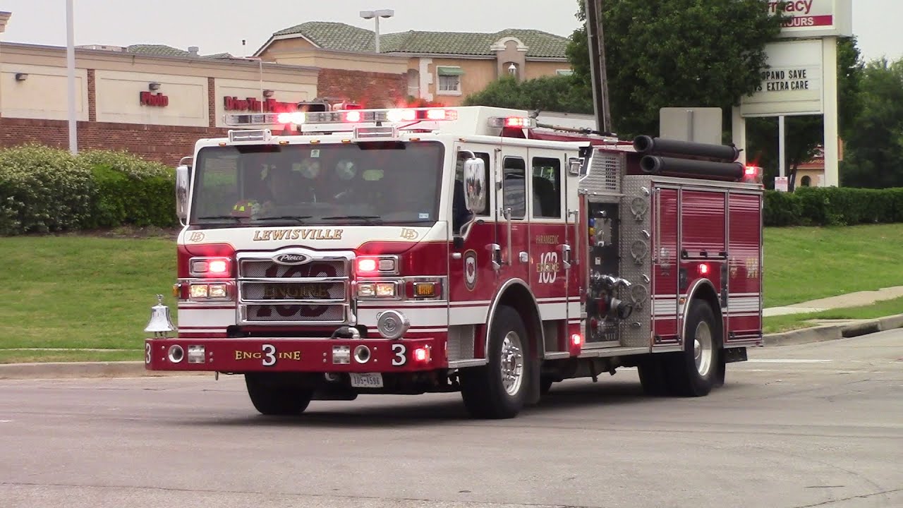 Lewisville Fire Dept. M163 & E163 Responding