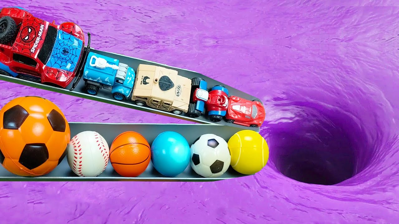 Video Whirlpool Relaxing in the football VS car, cars football slide ASMR #66