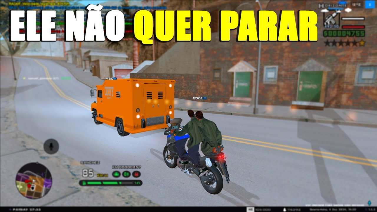 2 CARAS EM UMA MOTO ATRÁS DO CARRO FORTE - GTA SAMP ANDROID E PC
