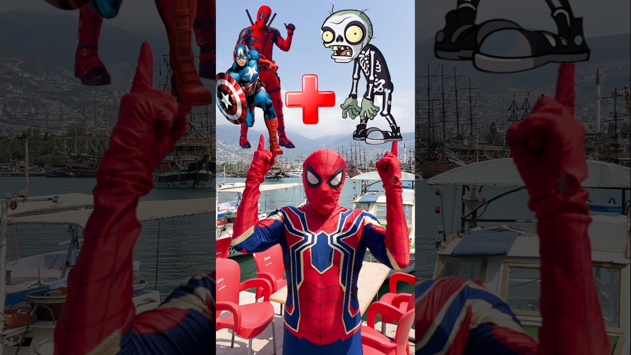 Captain America and Deadpool + Skeleton Zombie = Marvel Animation #marvel #avengers #spiderman