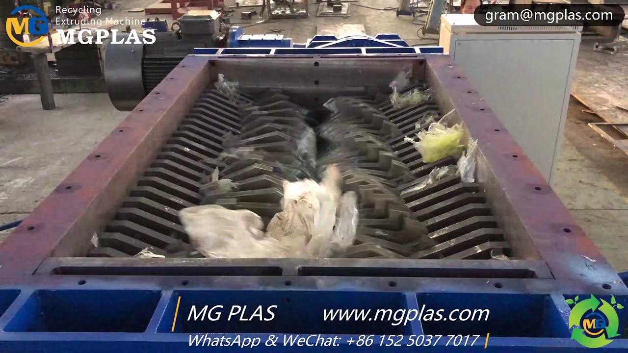 Large capacity plastic film shredder machine 2019: big dual shaft shredder MXD-1500 (2000-3000kg/h)