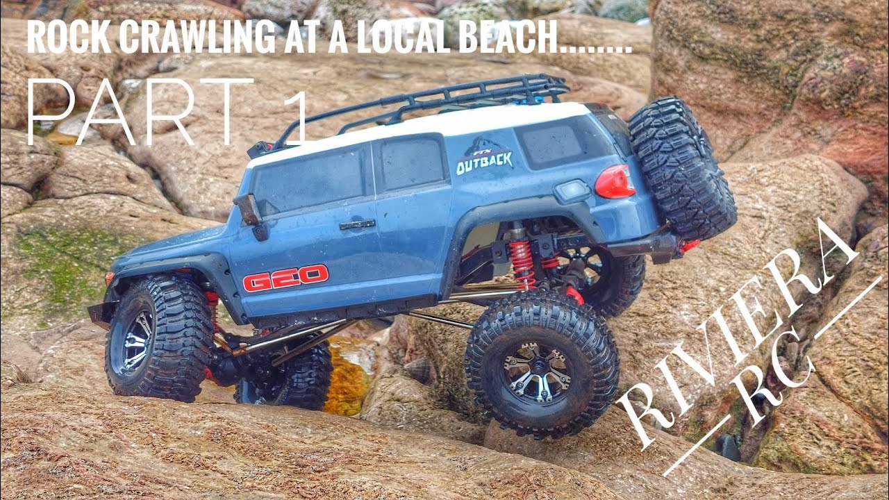 Rock Crawling with FTX Geo & Fury and Traxxas TRX4 at a local beach.
