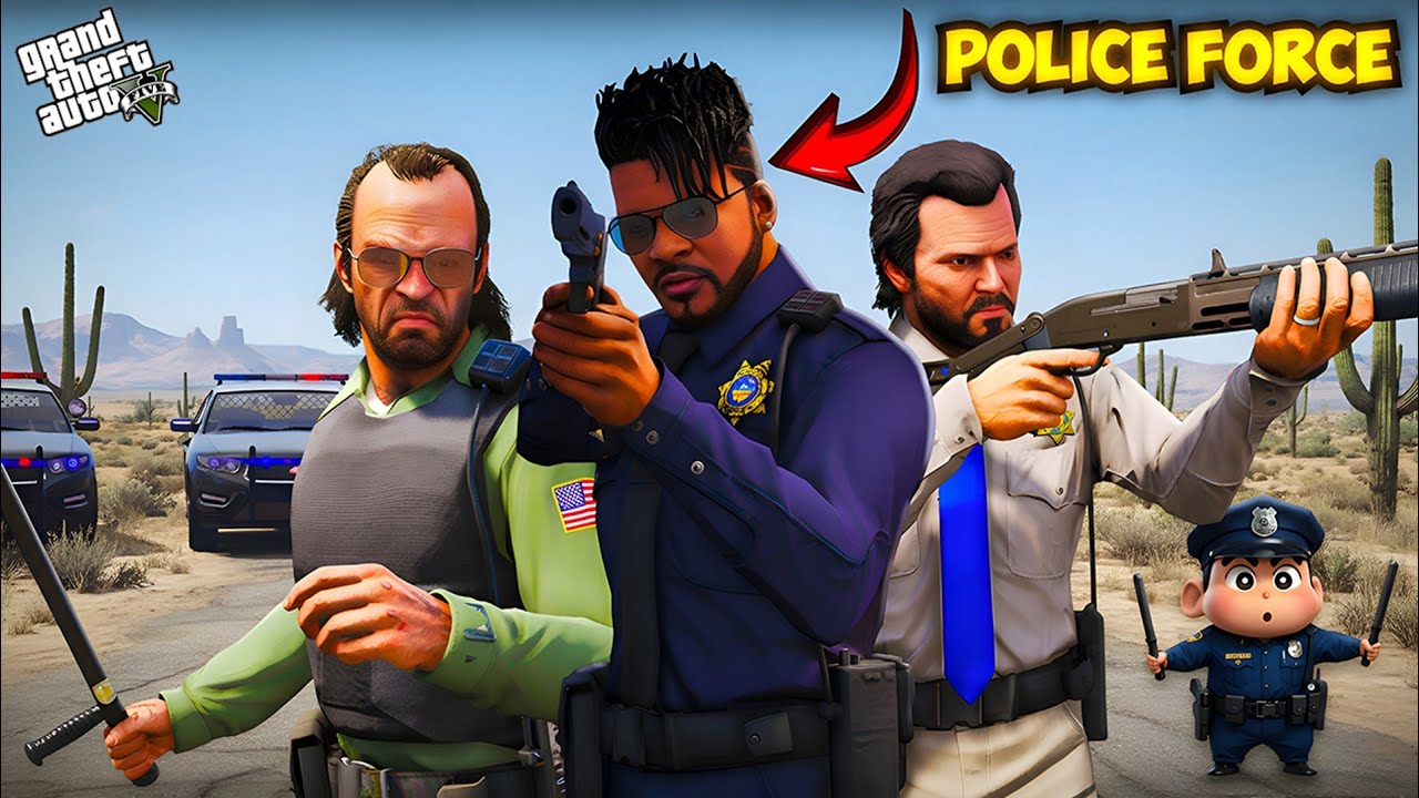 Franklin Police Mission – Psycho Killer Chase with Shinchan in GTA 5!