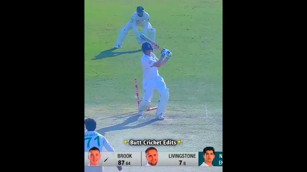 Naseem Shah Clean Bowled Harry Brook 😈💪 #cricket #shorts