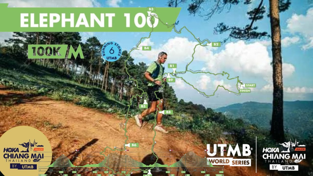 Ex. ตัวอย่าง Chiangmai Thailand by UTMB 2024 ระยะ 100K