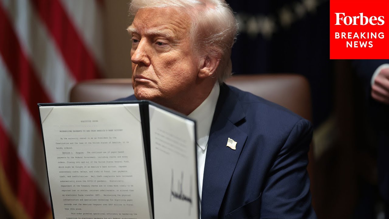 WATCH: Trump Signs Executive Order To Modernize Treasury Department Payment System To Stop Fraud