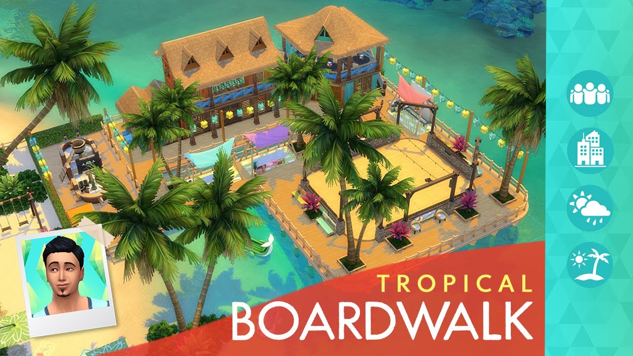 A Tropical BOARDWALK for Sulani! Sims 4 Build Tour (No CC or Mods)