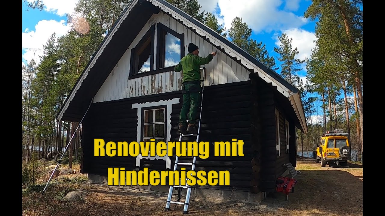 Streichen unserer Blockhütte