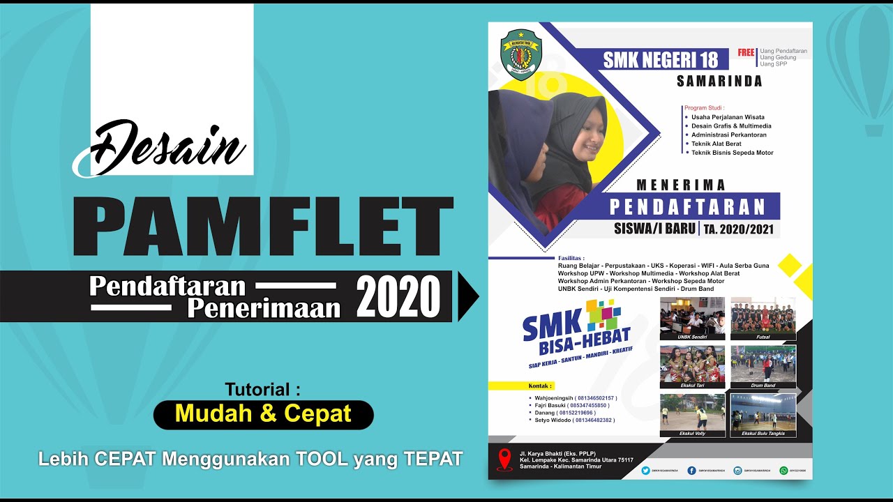 Tutorial Desain Pamflet Pendaftaran 2020 dengan CorelDraw - Pamphlet Design
