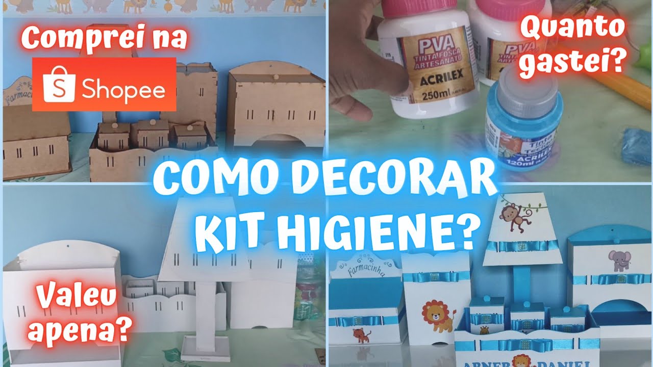 Diy - Como pintei e decorei o kit higiene do meu bebê? | DANIELLE FERREIRA