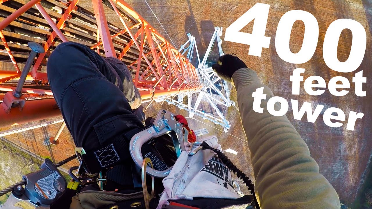 Climbing Up 400 feet cell tower 4G/5G