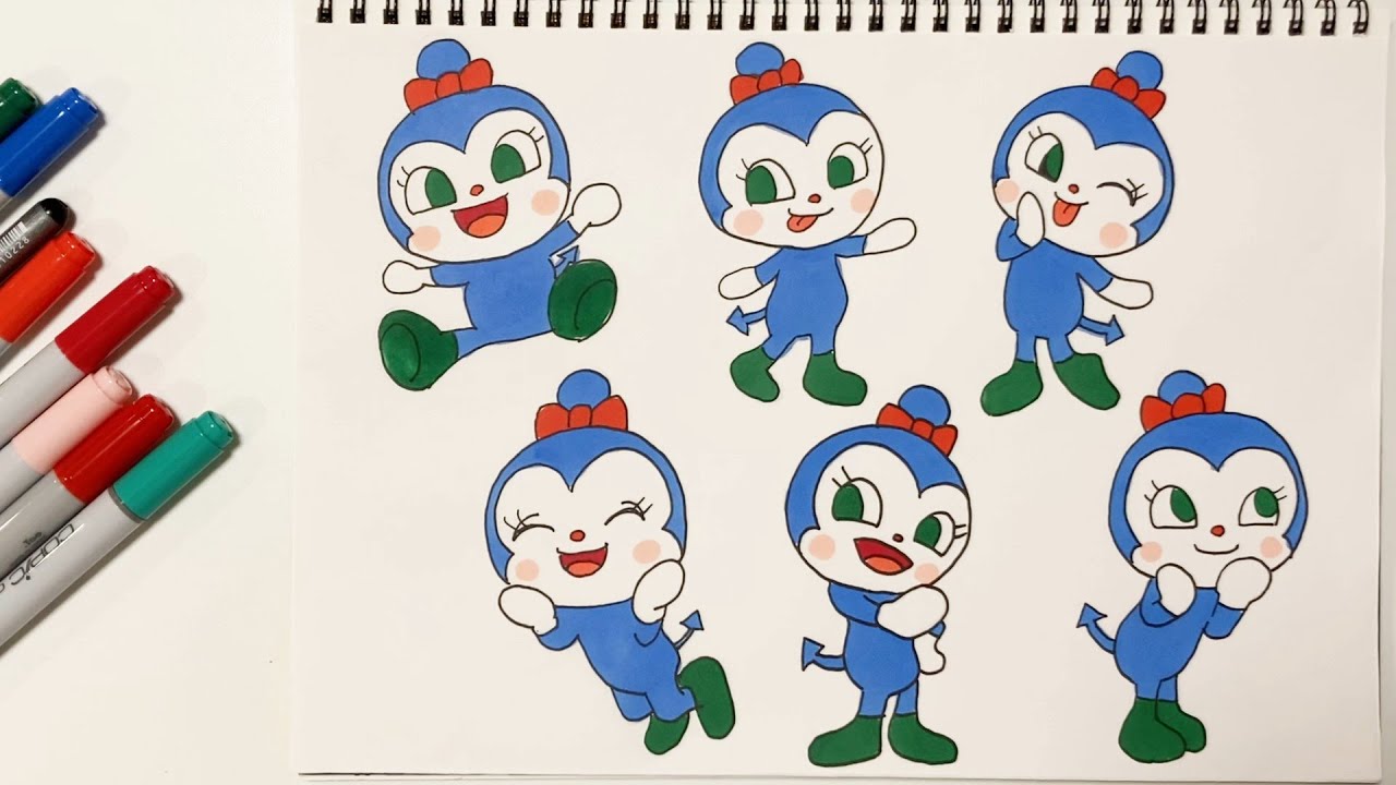 可愛いコキンちゃん♡たくさん描いてみた♪♪かんたんお絵描き