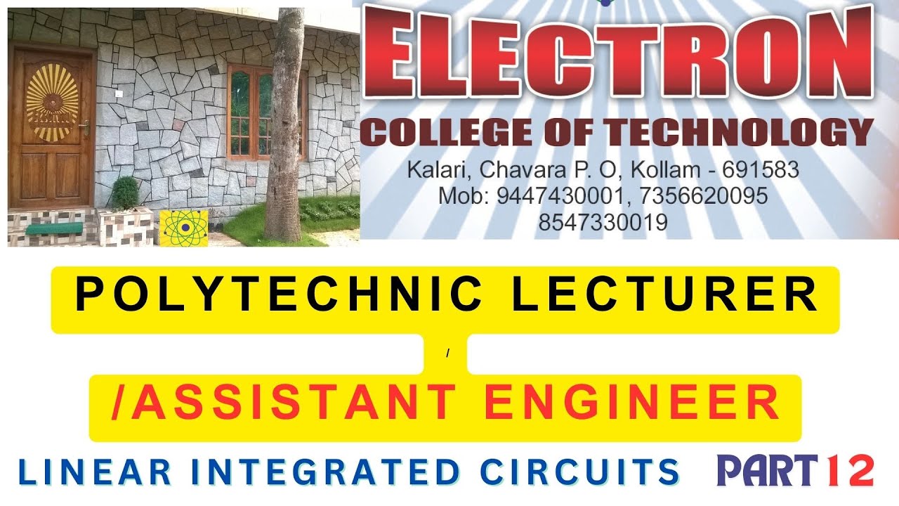 POLY TECHNIC LECTURER (ELECTRONICS AND COMMUNICATION)   LINEAR INTEGRATED CIRCUITS  PART 12