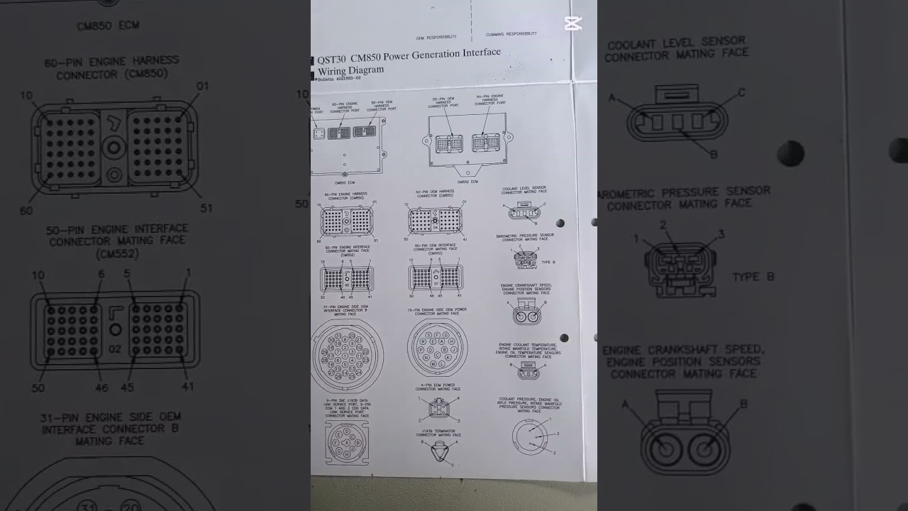 QST30 CUMMINS ENGINE 3.3 CONTROLLER ELECTRICAL SYSTEM DIAGRAM WITH ALARM CODE