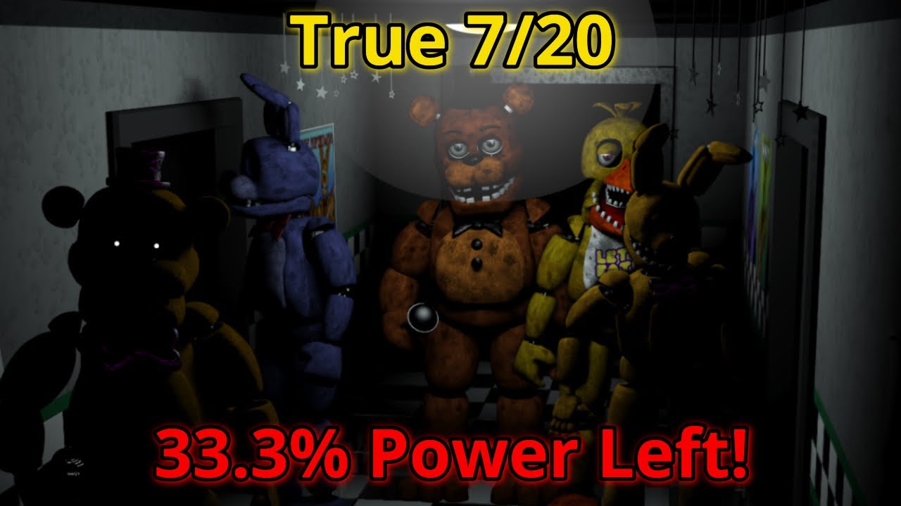 (World Record) True 7/20 with 33.3% Power Left Greenrun! | FNaF The Beginnings