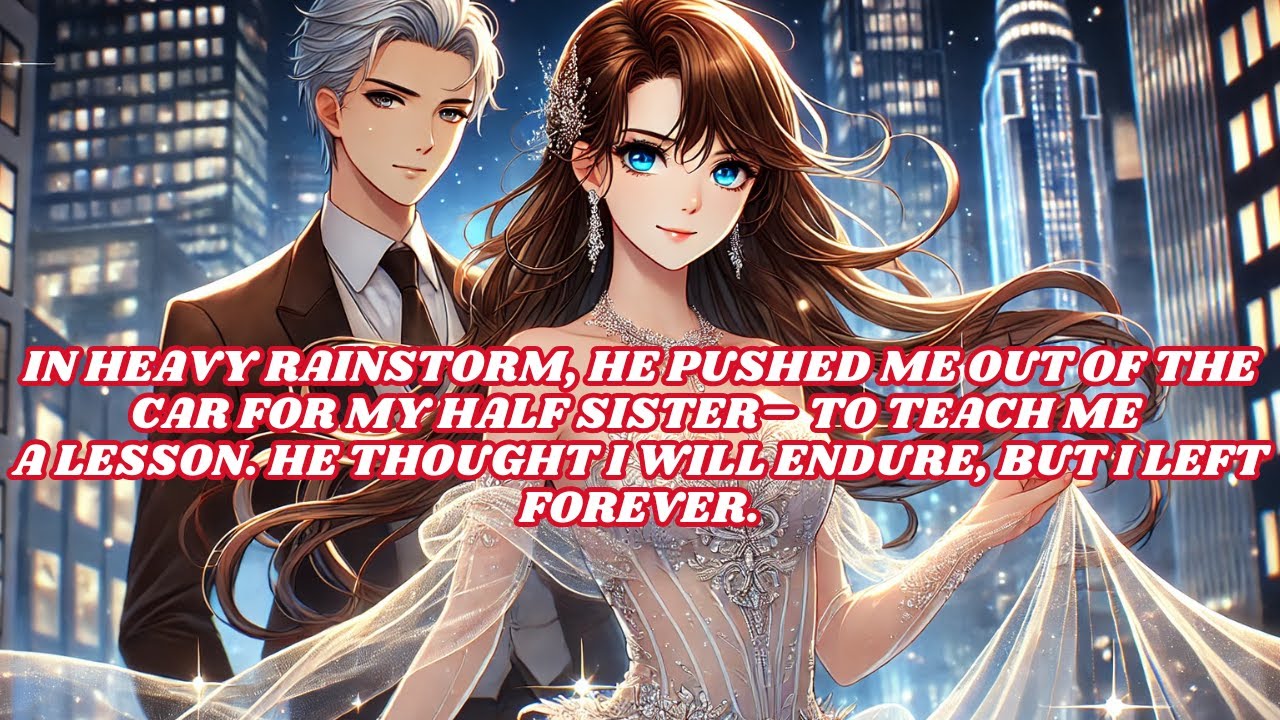 In heavy rainstorm, he pushed me out of the car for my half sister–to teach me a lesson.That night..
