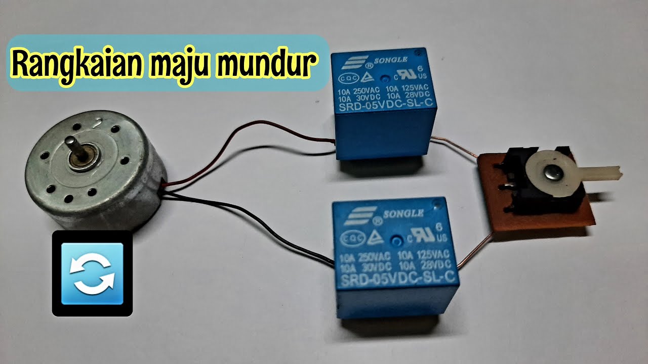 Cara membuat putaran bolak balik dinamo menggunakan relay