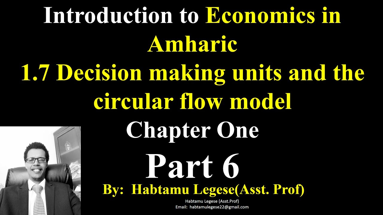 Introduction to Economics in Amharic Decision making units and the Circular Flow Model Ch One Part 6