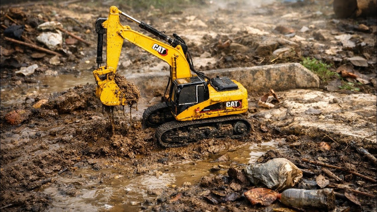 “Detik-Detik Excavator Buka Jalan Tertimbun Lumpur Sisa Banjir | Medan Ekstrem!”  