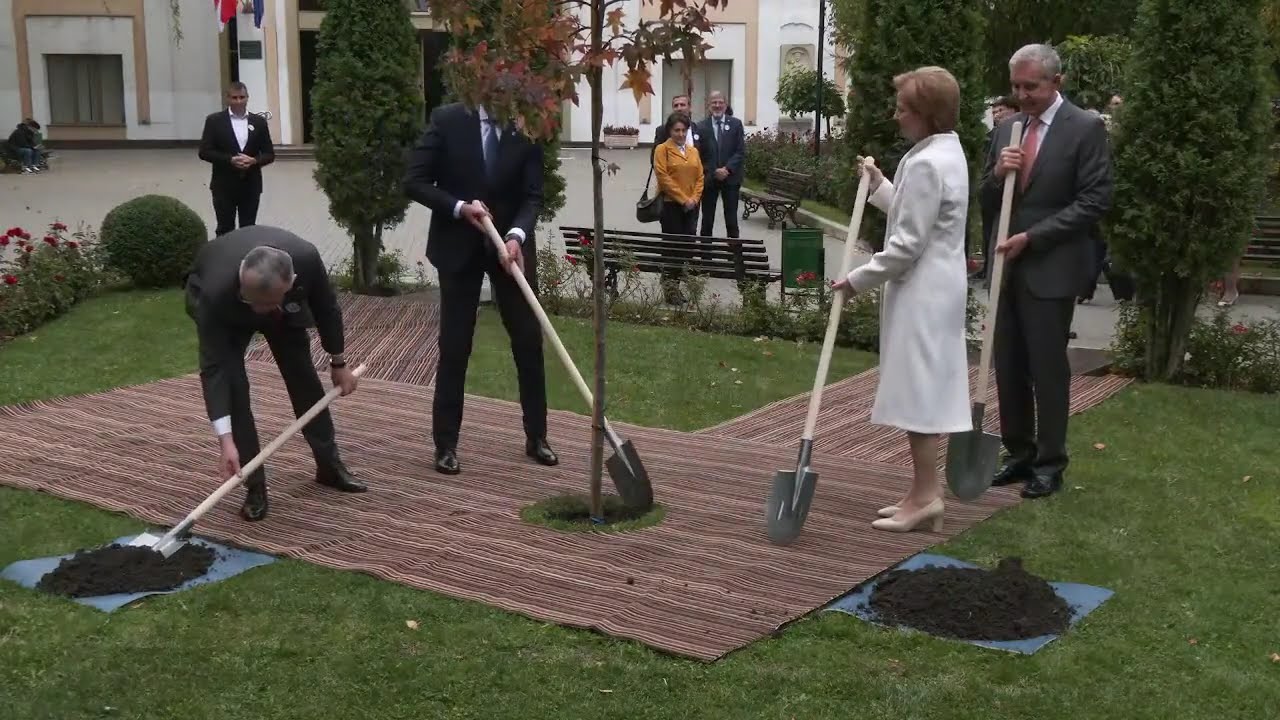 Plantarea unui arbore de liquidamber pe Aleea savanților și medicilor iluștri