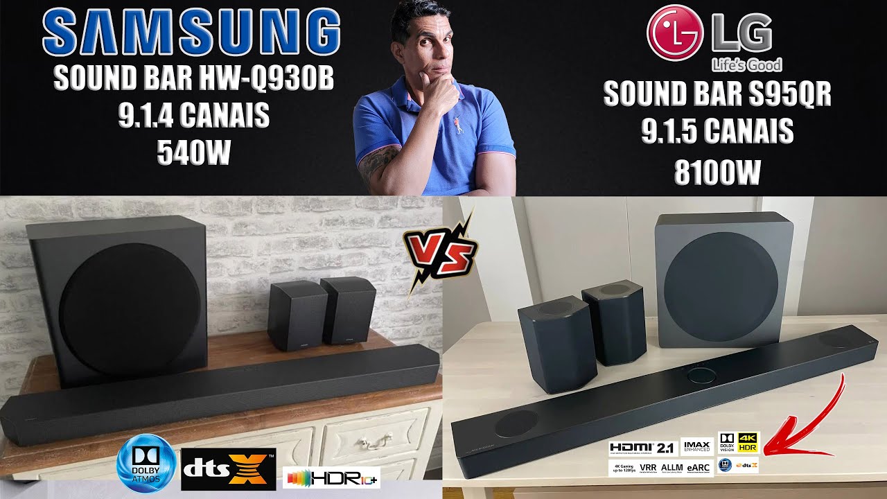 BATALHA DAS SOUNDBAR LG S95QR VS SAMSUNG HW-Q930 - QUAL A MELHOR?