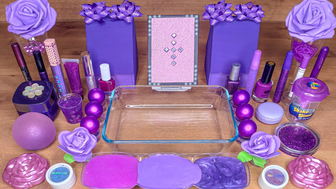 Beautiful Purple Makeup Slime Mixing - Satisfying ASMR Slime Video!