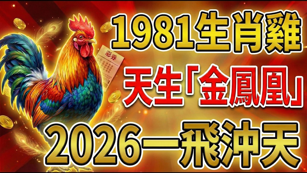 1981年雞：天生「金鳳凰」！2026年真龍相助，一飛沖天驚艷所有人！