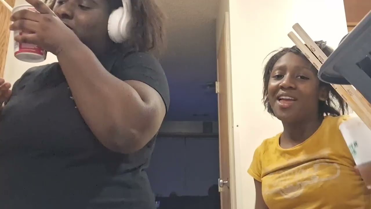 Me and my sister eating 