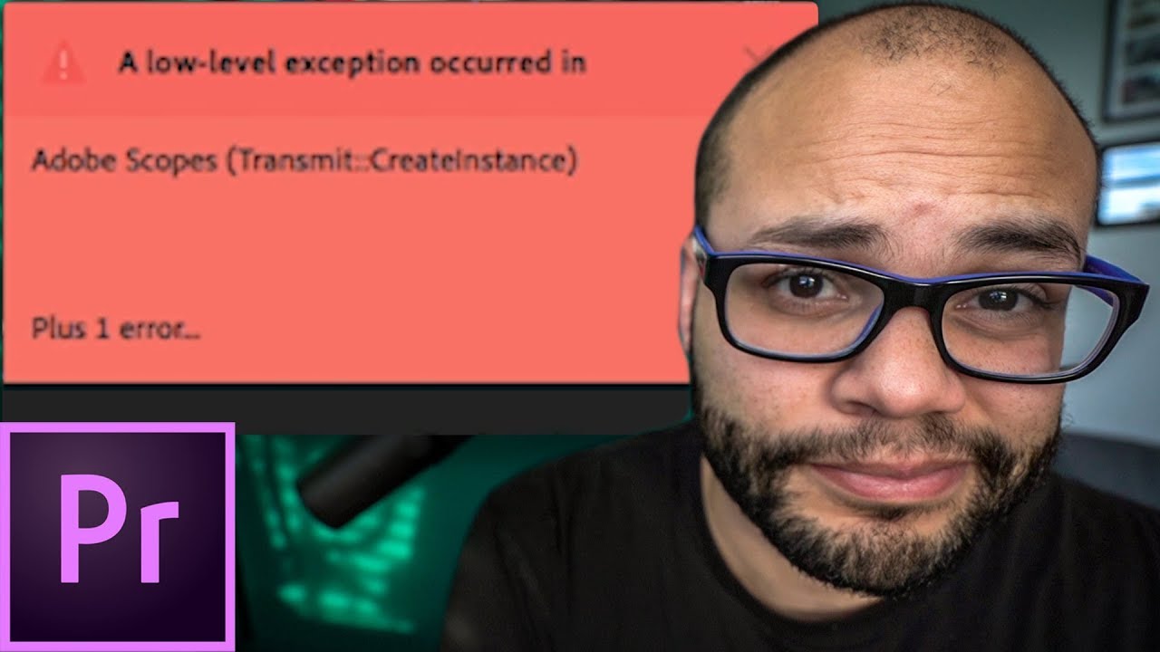 В Adobe Premiere Pro произошло низкоуровневое исключение