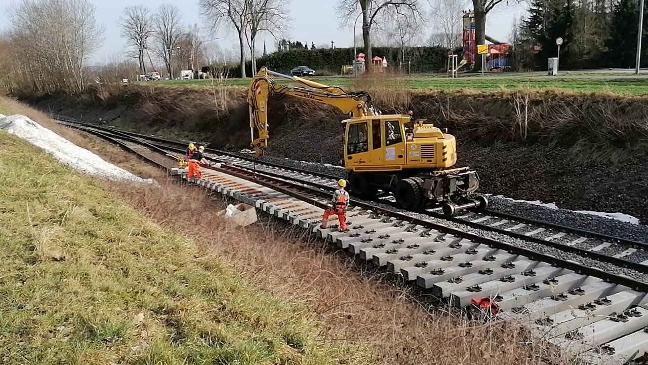 Weichenbau auf der TWe- Vormontage Weiche Nr. 4 im Bahnhof Bad Iburg (02/2021)