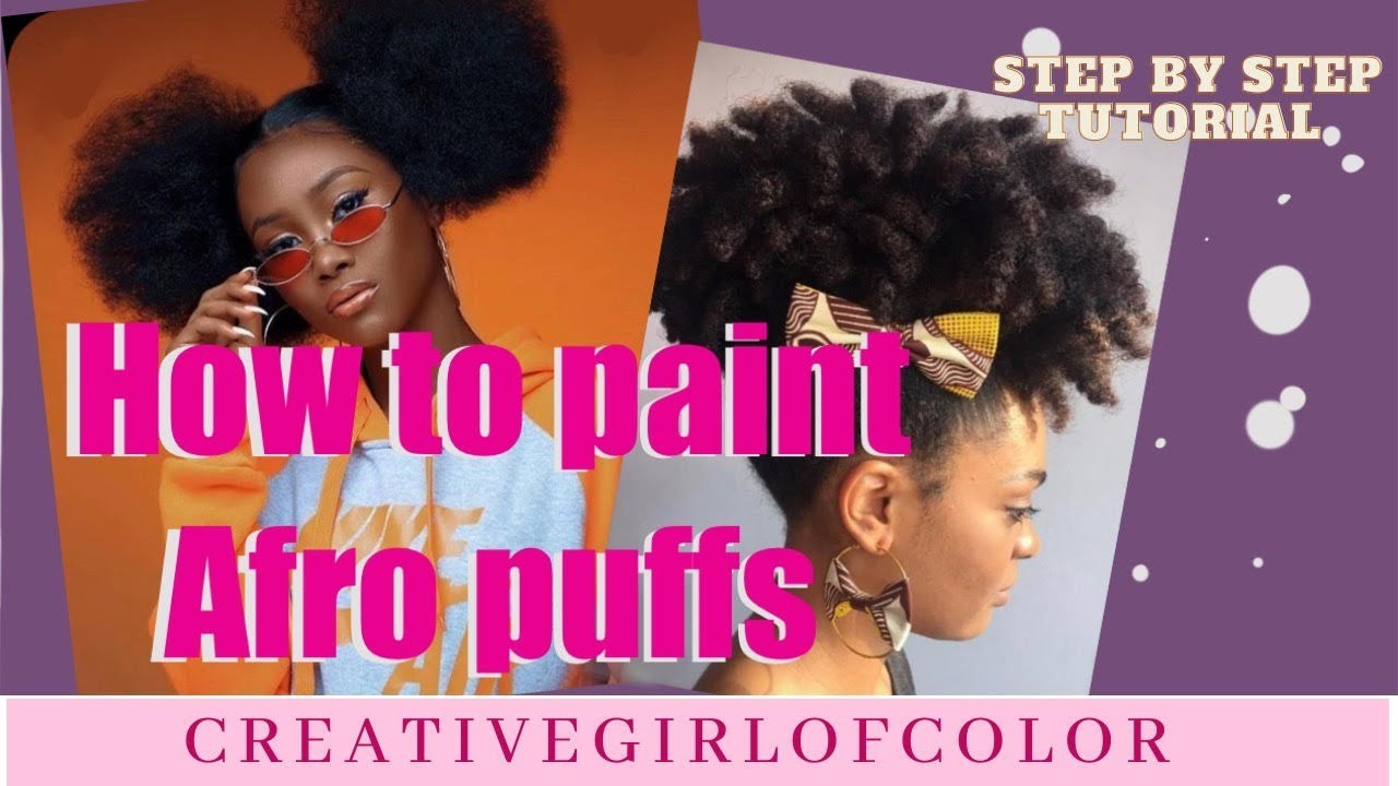 🔴How to paint Afro Puffs ✨ Step by step Acrylic tutorial|✨Live Painting with 2 hairstyles