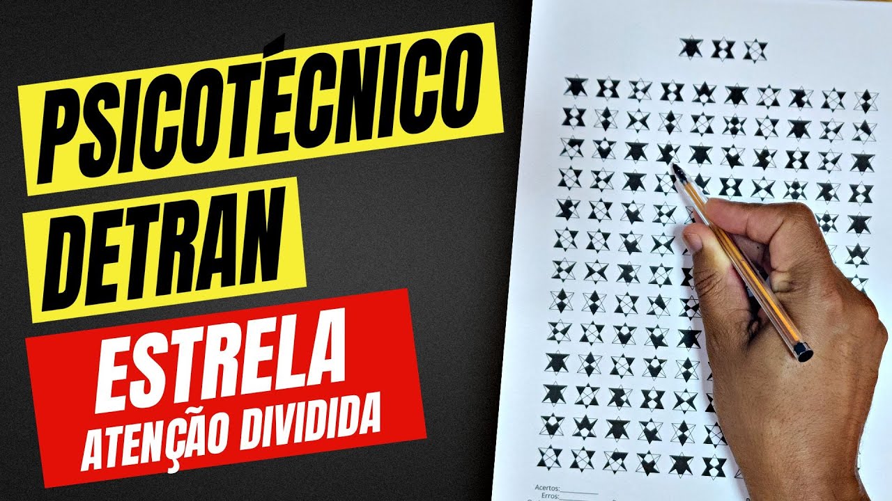 PSICOTÉCNICO DO DETRAN 2025 - COMO PASSAR NO TESTE ESTRELA DE ATENÇÃO DIVIDIDA