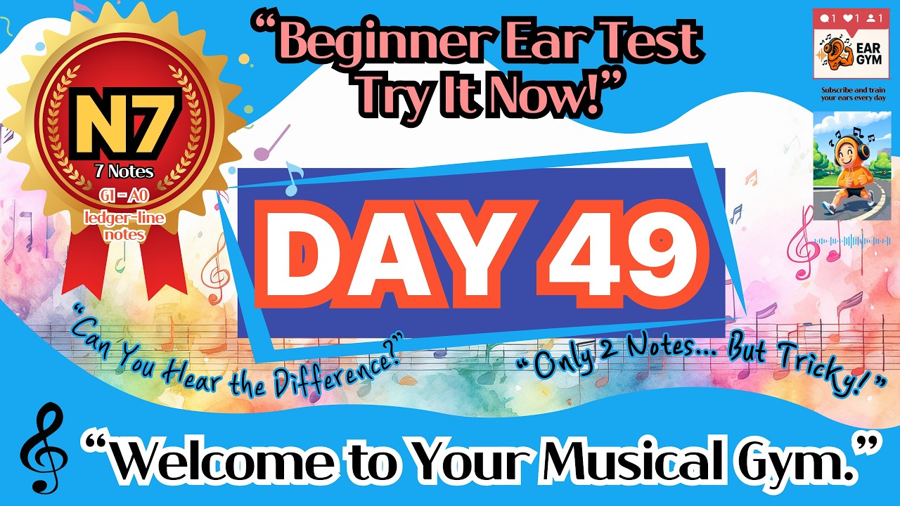 Beginner Ear Training Day 49 - StarterㅣBass-Clef : 7Notes | EarGym