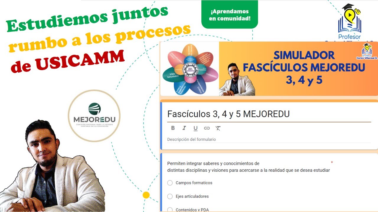 Simulador plan de estudio 2022 fascículos 3, 4 y 5 de MEJOREDU 👩‍🏫🧑‍🏫💛